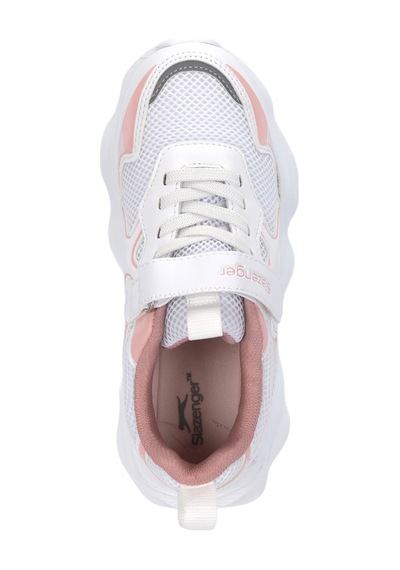 Slazenger Fast Track I Kız Çocuk Cırt Cırtlı Beyaz / Pembe Günlük Spor Ayakkabısı Beyaz - Pembe