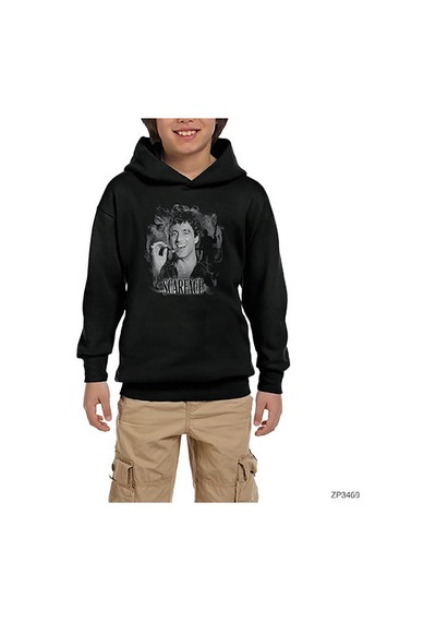 Zepplin Giyim Scarface Smokey Siyah Çocuk Kapşonlu Sweatshirt