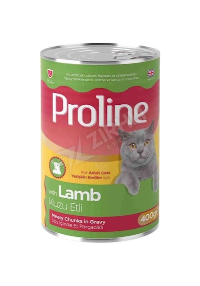 5 Adet Proline Sos İçinde Et Parçacıklı Kuzu Etli Yetişkin Kedi Maması 400 Gr
