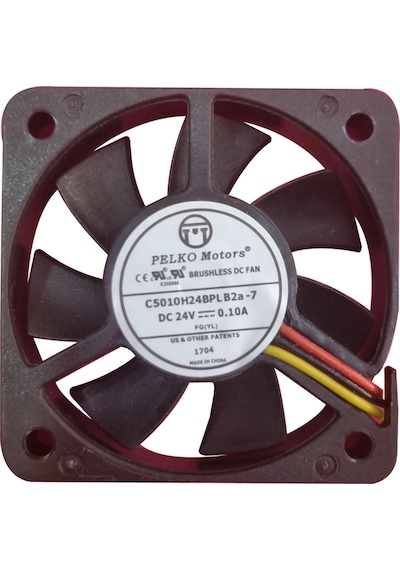 Pelko Motors 50x50x10mm C5010H24Bplp2A-7 24V 0.10A 3 Kablo Kare Fan