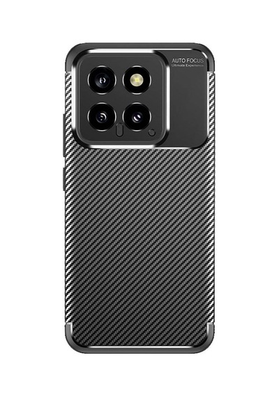 Xiaomi Mi 14 Kılıf Karbon Görünümlü Silikon Kamera Korumalı Üstün Koruma Cherena Siyah