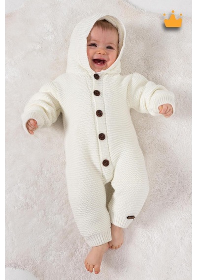 Babyhola Triko İçi Velsoft Kışlık Kalın Kız Erkek Bebek Tulum Gül Kurusu 2809 Bej