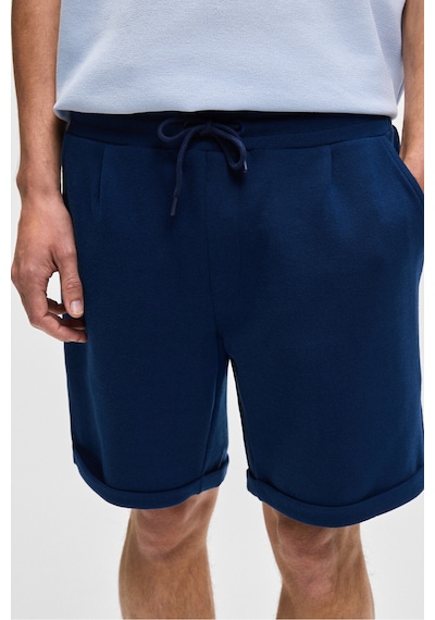 Grimelange YOURI Erkek Beli Lastikli Arka Tek Cepli Relaxed Fit Lacivert Şort