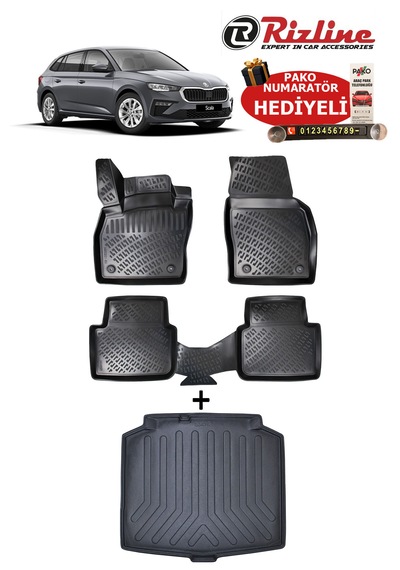 Skoda Scala 2019-2026 Havuzlu Paspas Ve Bagaj Havuzu Seti