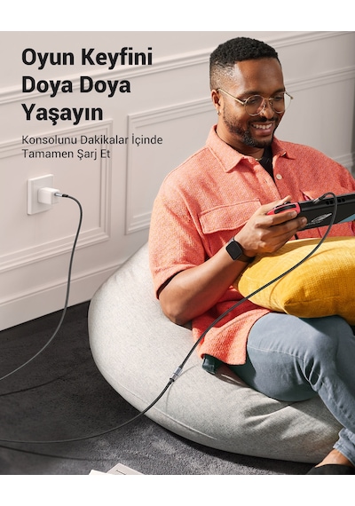 Ugreen Usb-c Erkek - Usb-c Dişi Gen-2 Örgülü Uzatma Kablosu 1 M, Uzay Grisi, 30205