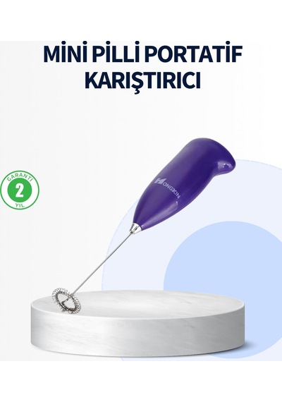 Mini Pilli Portatif Karıştırıcı Cappuccino, Latte, Frappe Ve Kahve Köpürtücü - Lisinya