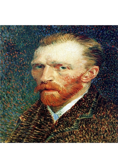 Van Gogh Eserleri Doğal Taş Bardak Altlığı 4'lü Set - Natural Stone Coasters - Taş Çok Renkli