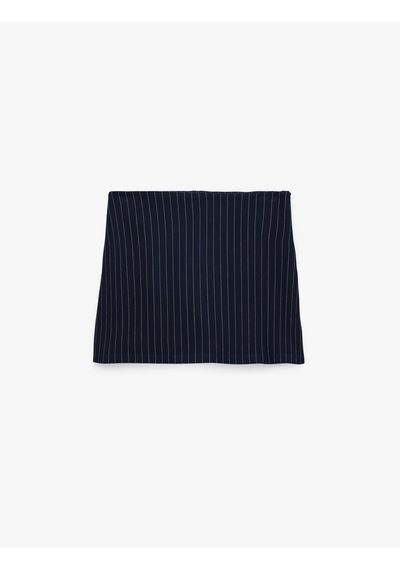 Koton Regular Fit Çizgili Mini Şort Etek Beyaz Çizgili 6wak10016uk Beyaz Çizgili
