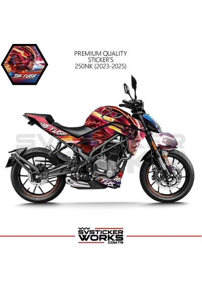 Cfmoto 250nk Sticker Kaplama The Flash Motor Kaplama Modeli Hazır Kit 2023 / 2025 Uyumlu Siyah