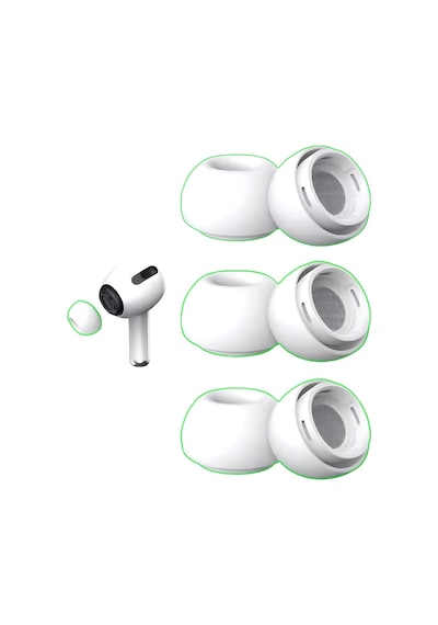 , Apple Airpods Pro 1. Ve 2. Nesil İle Uyumlu 3 Farklı Boyutta Silikon Yedek Kulaklık Uçları, Airpods Pro Ear Tips - 3 Sets S/m/l