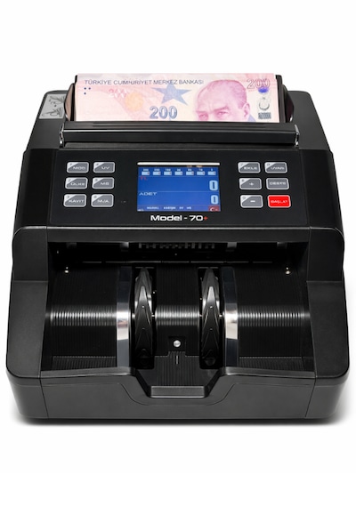 Sesli Karışık Para Sayma Makinesi Mıx 70+ Siyah Tl - Euro Karışık Sayım, Dolar Adet Sayım