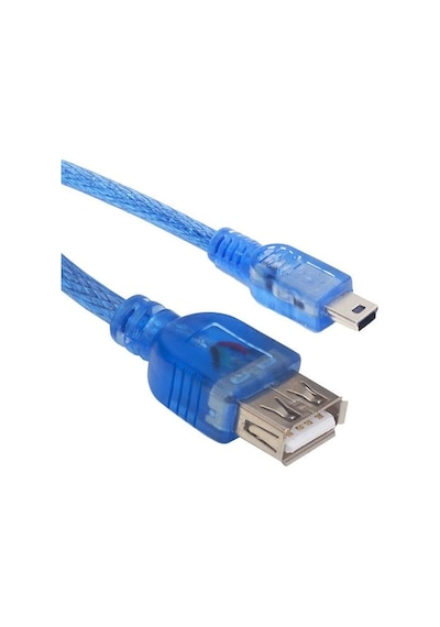 Usb 5 Pin Erkek-usb Dişi 30 Cm Şeffaf İpod Kablosu Beyaz - Çok Renkli