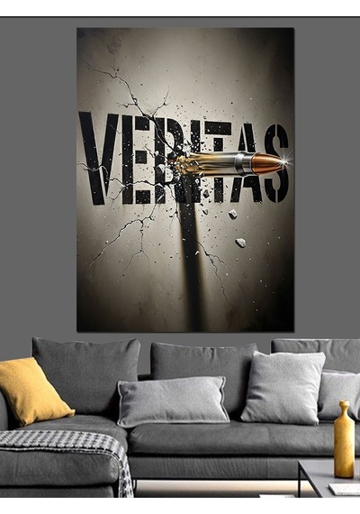 Ahşap Tablo Veritas Mermi Sanat Eseri