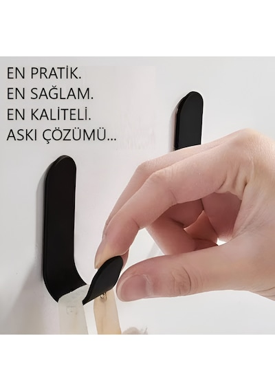Metal Siyah 3m Yapışkanlı Askılık 5 Adet Kapı Arkası Bornoz Askılığı Mutfak Askı Banyo Askılık Metal Diğer Metal Siyah 3m Yapışkanlı Askılık 5 Adet Kapı Arkası Bornoz Askılığı Mutfak Askı Banyo Askılık Metal Diğer