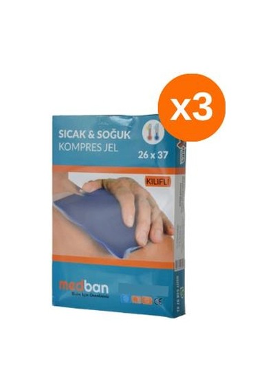 Medban Sıcak-Soğuk Termojel Kompress 26cm x 37cm Kutulu Kılıflı 3 Adet