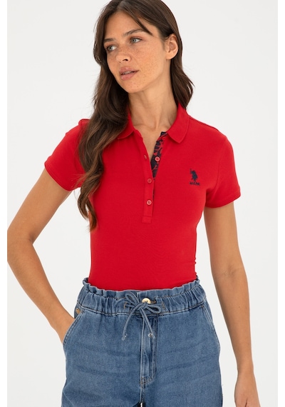 U.S. Polo Assn. Kadın Kırmızı Basic Polo Yaka Tişört 50280060-VR171