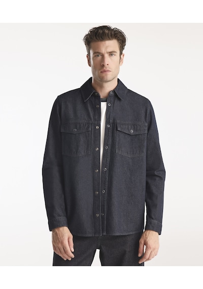 Yargıcı Erkek Denim Gömlek Koyu İndigo