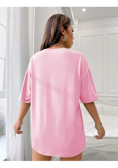 Noıssey Pembe California Baskılı Oversize Unisex