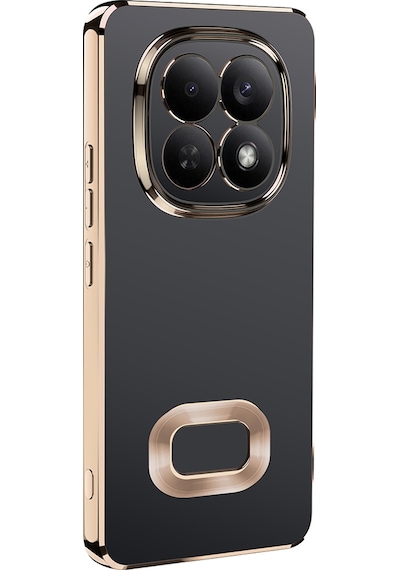 Redmi Note 15 Pro 4g Kılıf Köşeleri Renkli Şeffaf Kamera Korumalı Silikon Luxury Kapak Gold