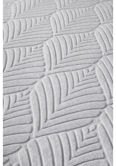 Raschel Carpet Yaprak Desenli Premium Seri Özel Kaymaz Taban Banyo Paspası 2'li Set 50x60 Ve 60x100 Gümüş