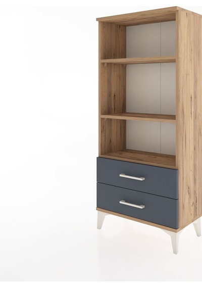 Hyperion Dolap 3 Raflı 2 Çekmeceli 60x44x134 Çam-antrasit Atlas Çam