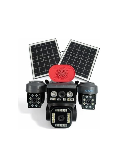 O-kam Ok-337 Premium 12mp 4 Kameralı 4g Çift Solar Panel Aov Güvenlik Kamerası