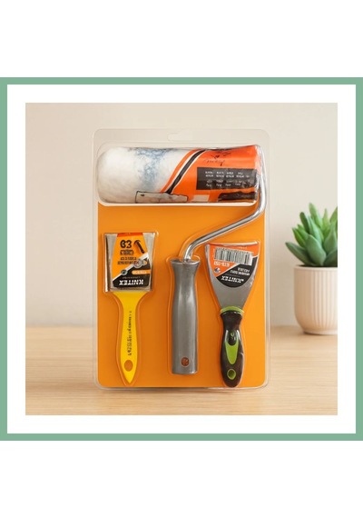 Bşkvirgo 3 Parça Boyacı Seti - Spatula, Kestirme Fırça, 20 Cm Boya Rulo Bsk2026