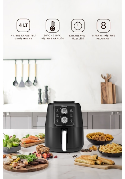 Homend Airfryday 2509H Siyah Silver Çelik Hazneli 4 Lt