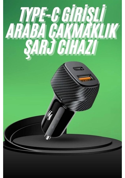 Mey İthalat Type-c Girişli Araba Çakmaklık Şarj Cihazı 38w Oto Çakmaklık