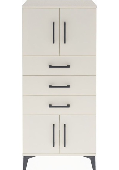 Arges Dolap Tek Raflı 3 Çekmeceli 4 Kapaklı 60x30x134 Aytaşı-... Aytaşı