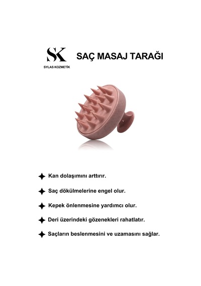 Saç Bakım Fırçası, Saç Derisine Masaj Yapan Şampuan Tarağı, Duş Fırçası. Pembe Karışık