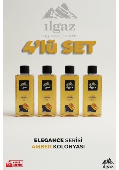 Ilgaz Amber Kolonyası 4'lü Set 80 Derece 400 Ml Elegance Series