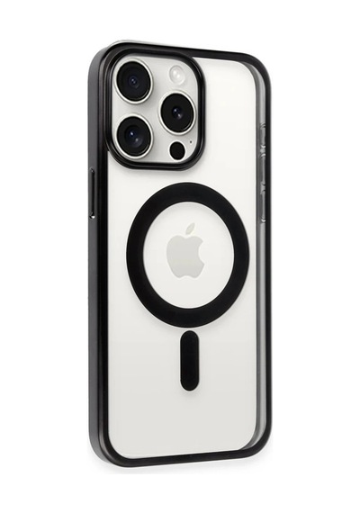 Apple İphone 15 Pro Kılıf Erozi Magsafe Kapak - Siyah Sıyah