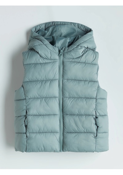 LC Waikiki Lcw Kids Yeşil Kapüşonlu Kız Çocuk Şişme Yelek Lıght Green