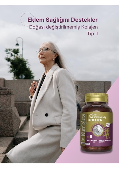 Nutriglow Doğası Değiştirilmemiş Destekleyici Tip Iı Kolajen Takviyesi 30 Kapsül