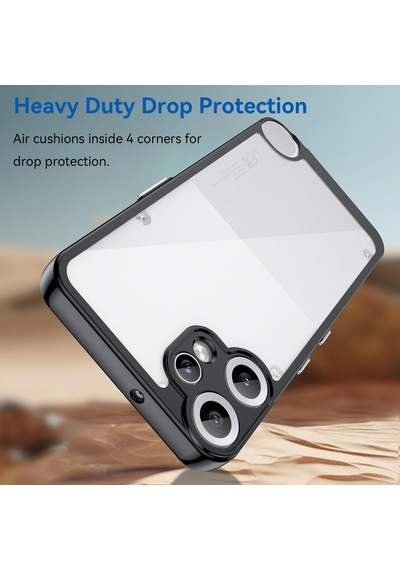 Caseonn Nothing Cmf Phone 2 Pro Kılıf Kamera Korumalı Darbe Emici Şeffaf Arka Kapak Siyah