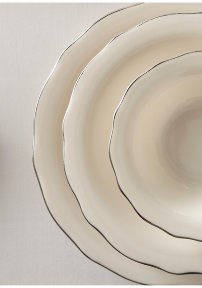 Bella Maison Victoria Porselen 48 Parça 12 Kişilik Yemek Takımı Silver Silver