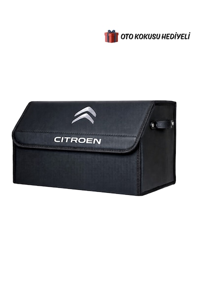Citroen Marka Logolu Oto Bagaj Organizer Çanta Oto Bagaj Çantası 2 Bölmeli Suni Deri Boyutlar : 48 Cm X 31 Cm X 29 Cm
