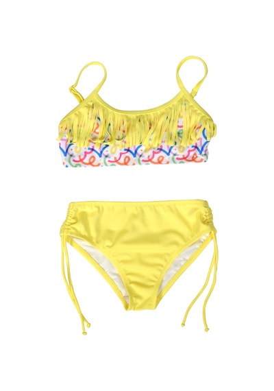 Endeep Kız Çocuk Püskül Detaylı Sarı Bikini Takımı Sarı