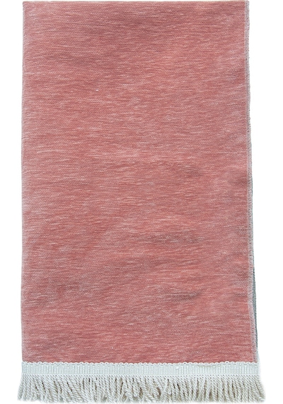 Kabe Desenli Örgü Püsküllü Şönil Seccade Pembe Pembe