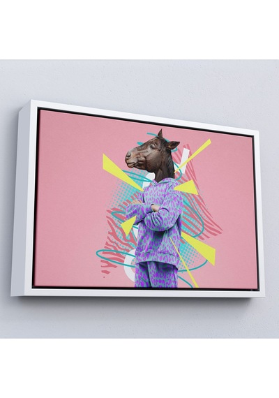 Miyrem^ Canvas Serie At Kafalı İnsan Tablosu-7256