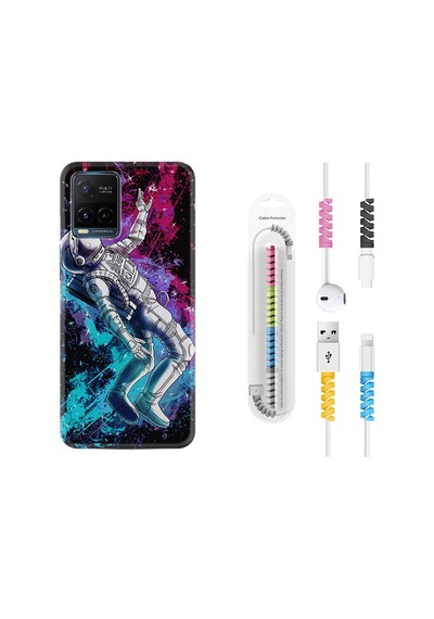 Vivo V21 Kılıf Kablo Koruyuculu Astronot Signs 1753