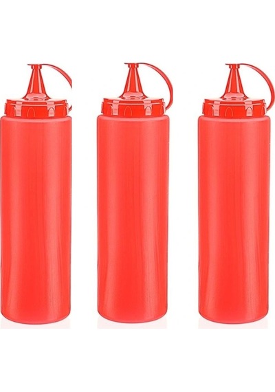 Ketçap Şişesi - 1000ml Dev Boy Kırmızı 3 Adet 1247956