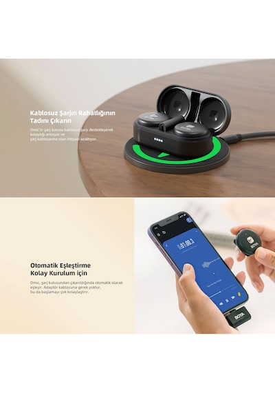 Boya Omic-u Wireless İkili Yaka Mikrofonu Type-c Siyah