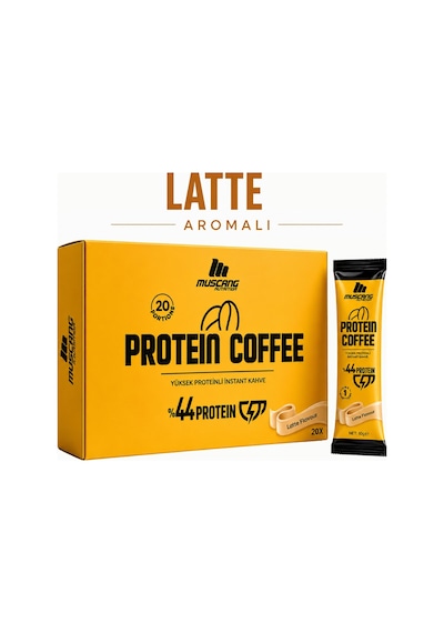 Mustang Nutrition Protein Coffee Latte Aromalı 10 Gr X 20 Servis 200 Gr Yüksek Proteinli Kahve Çözünebilir