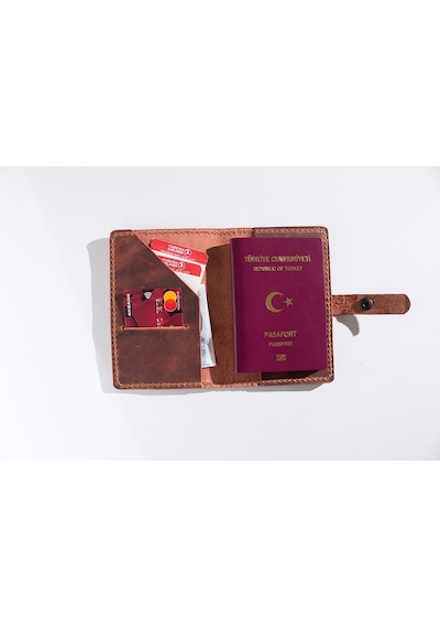 Metis Rose Kişiye Özel Deri Pasaport Kılıfı / Seyahat Cüzdanı