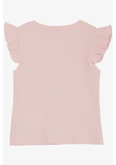 Breeze Kız Çocuk Tişört Kemer Boy Yakası Zincir Aksesuarlı 9-14 Yaş, Pembe Pembe