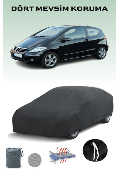 Siyah Mercedes A-serisi 3 Kapılı W169 2004 - 2007 Araba Brandası, Oto Örtüsü, Araba Çadırı Siyah