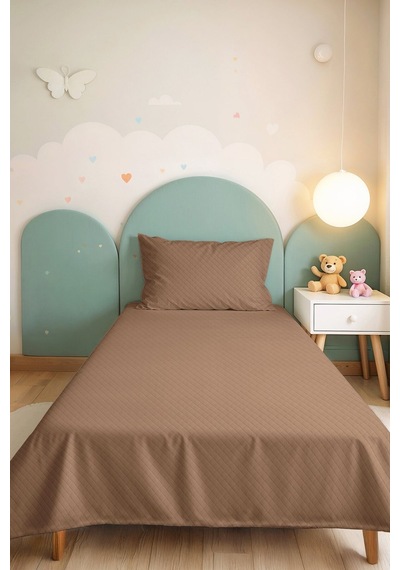 Vizon Kapitone Genç Odası Tek Kişilik Pike Takımı - Modern Bej 160x220 Cm Kapitone Yatak Örtüsü Sabahçı Papatya Anısı