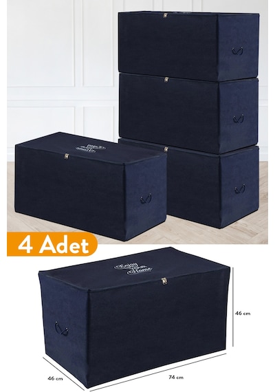 Serstil 4 Adet - Büyük Boy Lacivert Hurç - 74 X 46 X 46 Cm
